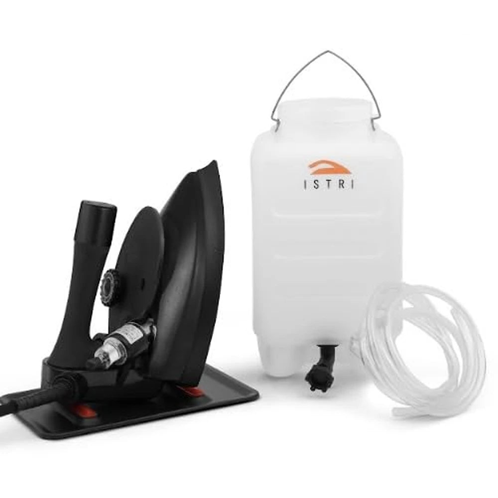 Charcoal Black 230V Commercial Steam Iron, 1250W, 50Hz with 4.0L Water Tank, ISI Mark, Rest Pad, Heavy Duty for Professional Use (Black) (1250W)