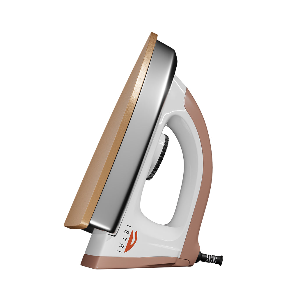 BOLT Heavy-Duty Dry Iron 1000W Electric Press for Clothes | Brown & White