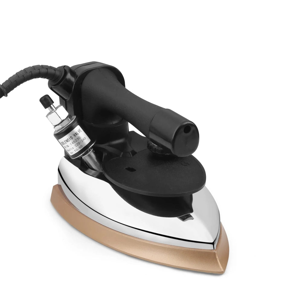 Black & Gold 230V Commercial Steam Iron, 1250W, 50Hz with 4.0L Water Tank, Double ISI Mark, Heavy Duty for Professional Use (1250W)