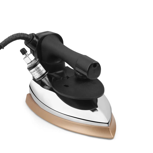 Black & Gold 230V Commercial Steam Iron, 1600W, 50Hz with 4.0L Water Tank, Double ISI Mark, Heavy Duty for Professional Use (1600W)