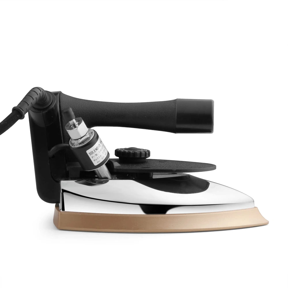 Black & Gold 230V Commercial Steam Iron, 1250W, 50Hz with 4.0L Water Tank, Double ISI Mark, Heavy Duty for Professional Use (1250W)