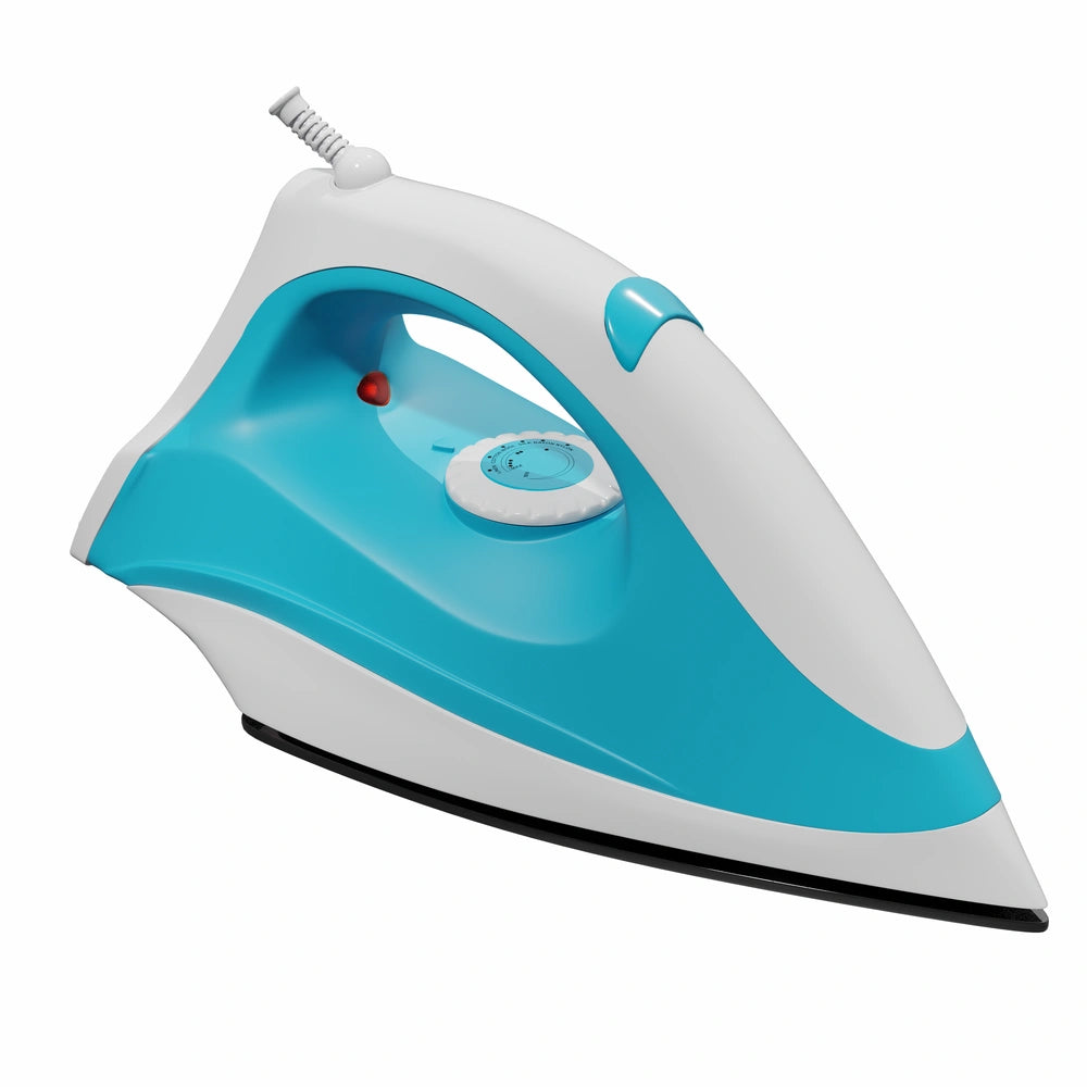 Lightweight Dry Electric Iron with Non-Stick Soleplate – 1000W Home & Travel Iron (Blue/White)