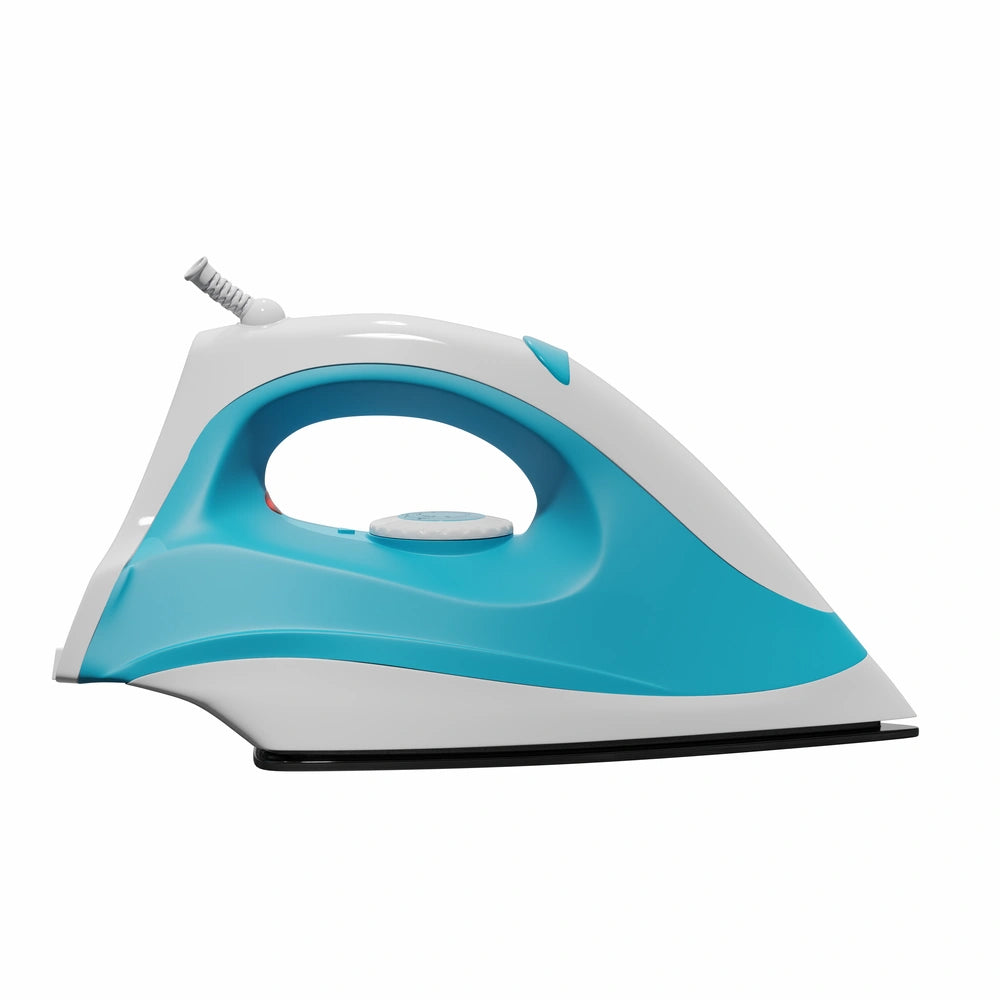 Lightweight Dry Electric Iron with Non-Stick Soleplate – 1000W Home & Travel Iron (Blue/White)