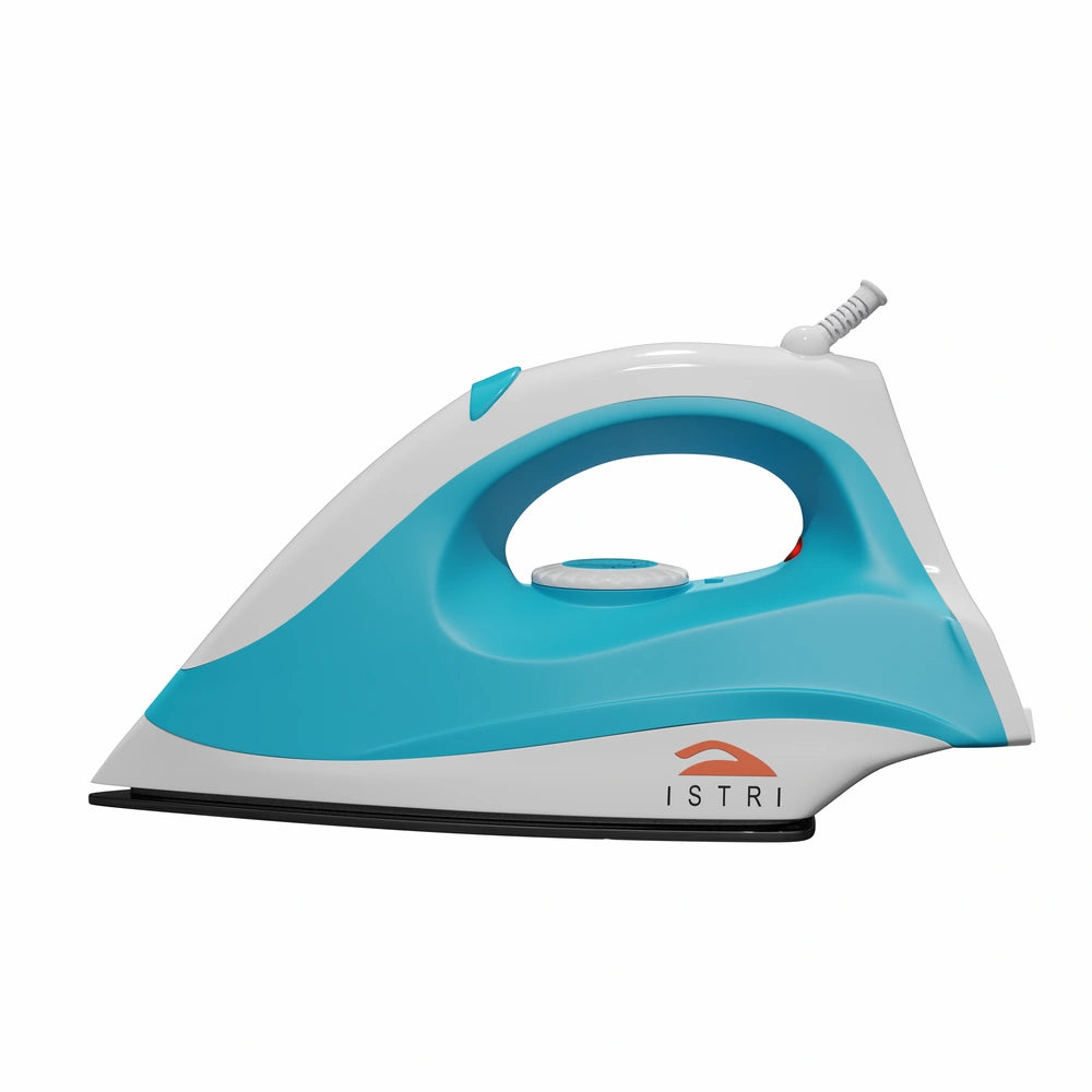 Lightweight Dry Electric Iron with Non-Stick Soleplate – 1000W Home & Travel Iron (Blue/White)