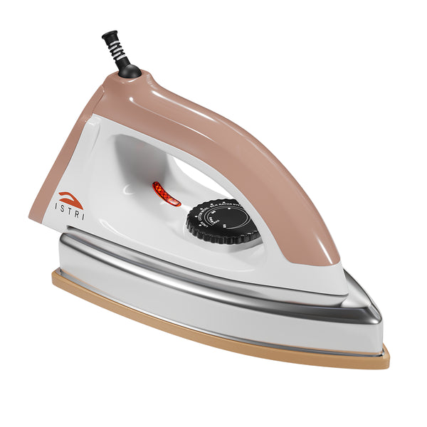 BOLT Heavy-Duty Dry Iron 1000W Electric Press for Clothes | Brown & White