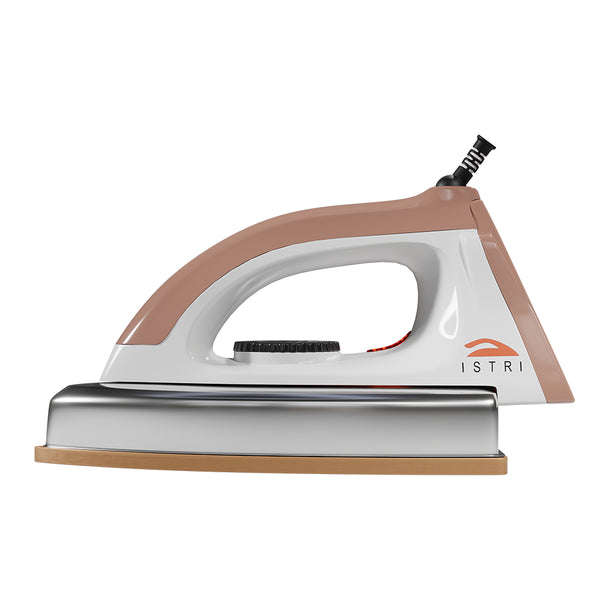 BOLT Heavy-Duty Dry Iron 1000W Electric Press for Clothes | Brown & White