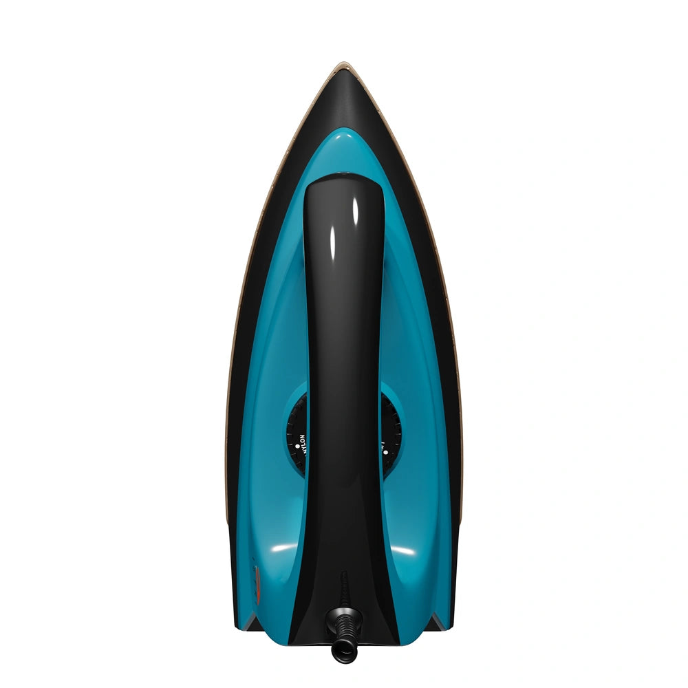 ISTRI Regular Dry Iron for Clothes, 1000W Lightweight Electric Iron Box with Non-Stick Soleplate, Adjustable Thermostat Dial for Cotton Wool Silk Rayon Nylon Linen, Teal Blue