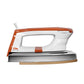 ISTRI Classic Heavy Weight Dry Iron for Clothes, 1200W Electric Iron Box with Chrome Soleplate, Open Handle & Fabric Dial, Orange White