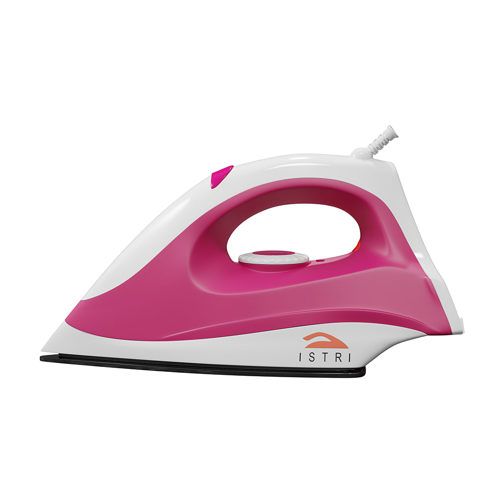 155 Dry Iron 1000W Electric Press for Clothes | Lightweight Ironing Iron, Pink