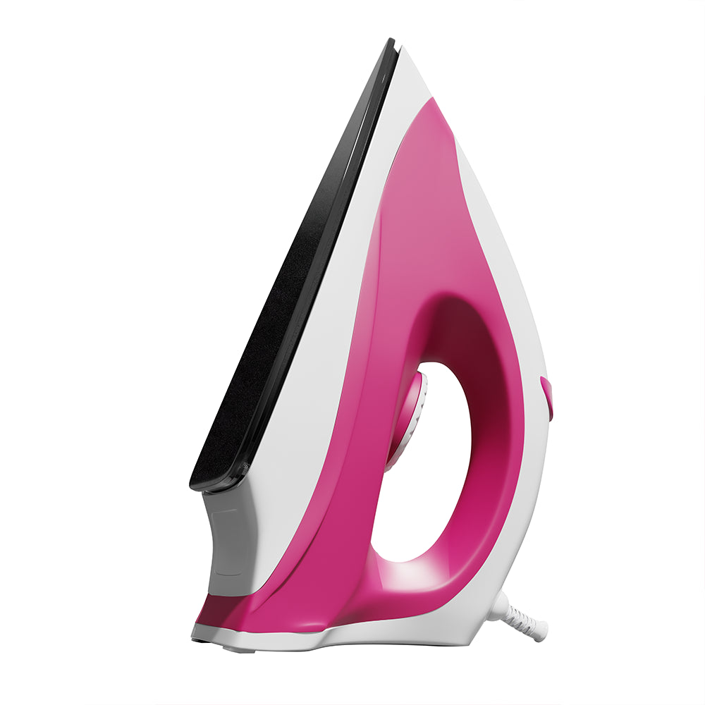 155 Dry Iron 1000W Electric Press for Clothes | Lightweight Ironing Iron, Pink