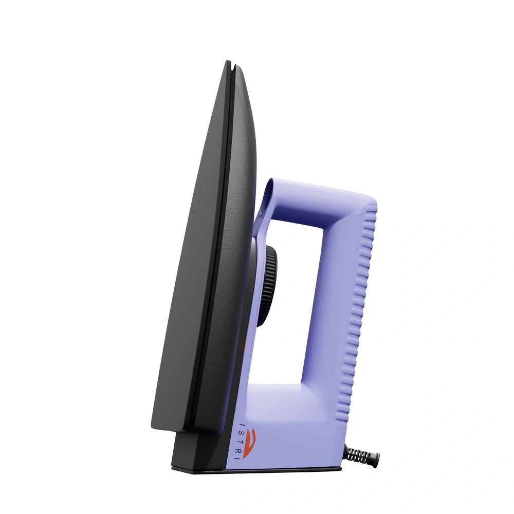 Mini Travel Dry Iron 750W – Compact Lightweight Portable Iron with Indicator Light & Multi-Fabric Thermostat (Purple & Black)