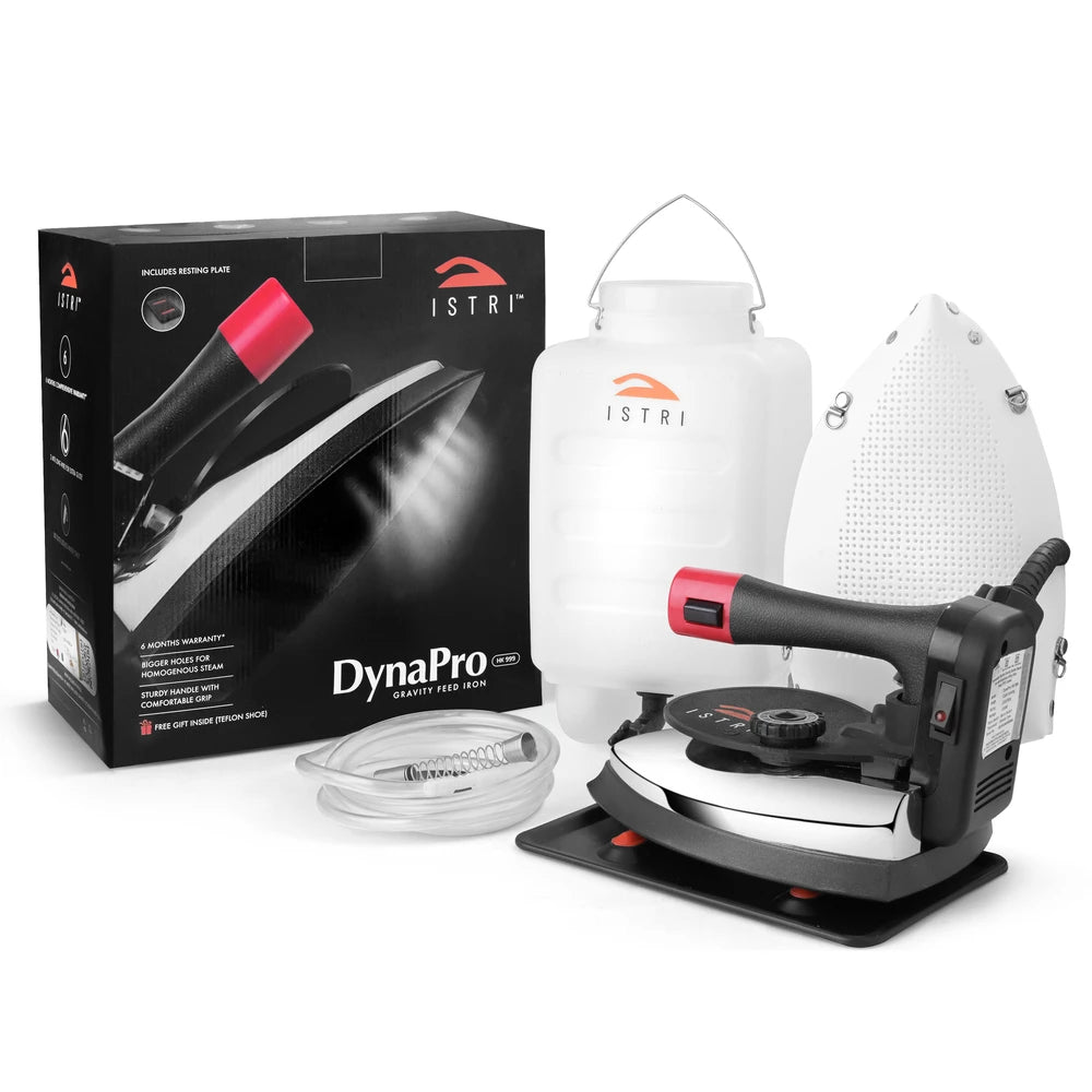 DynaPro Gravity Feed 230V Commercial Steam Iron, 1250W, 50Hz with 4.0L Water Tank, Double ISI Mark, Heavy Duty for Professional Use (Red)