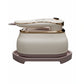 Handheld Garment Steamer Brush with Gold Accent – Mini Travel Steam Iron for Clothes (Cream/White)