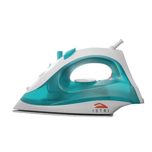 Powerful Steam Iron 1400W – Transparent Water Tank, Non-Stick Soleplate with Multi-Fabric Temperature Control (Teal & White)