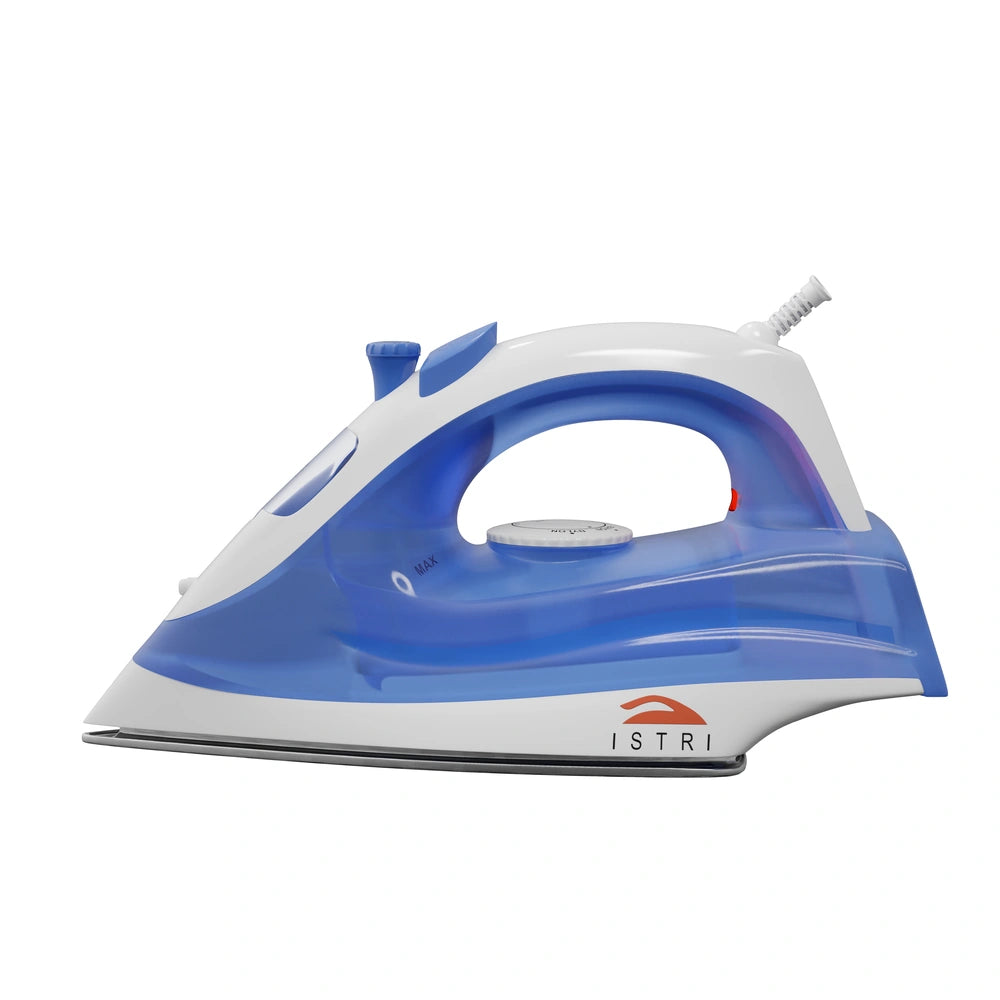 Steam Iron 1200W with steam,Spray & Burst electric iron – Non-Stick Soleplate,self cleaning, Adjustable Fabric Temperature Control (Blue & White)