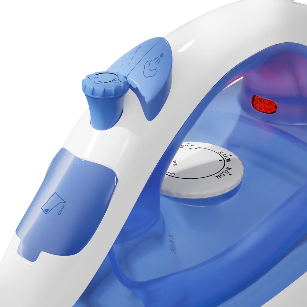 Steam Iron 1200W with steam,Spray & Burst electric iron – Non-Stick Soleplate,self cleaning, Adjustable Fabric Temperature Control (Blue & White)