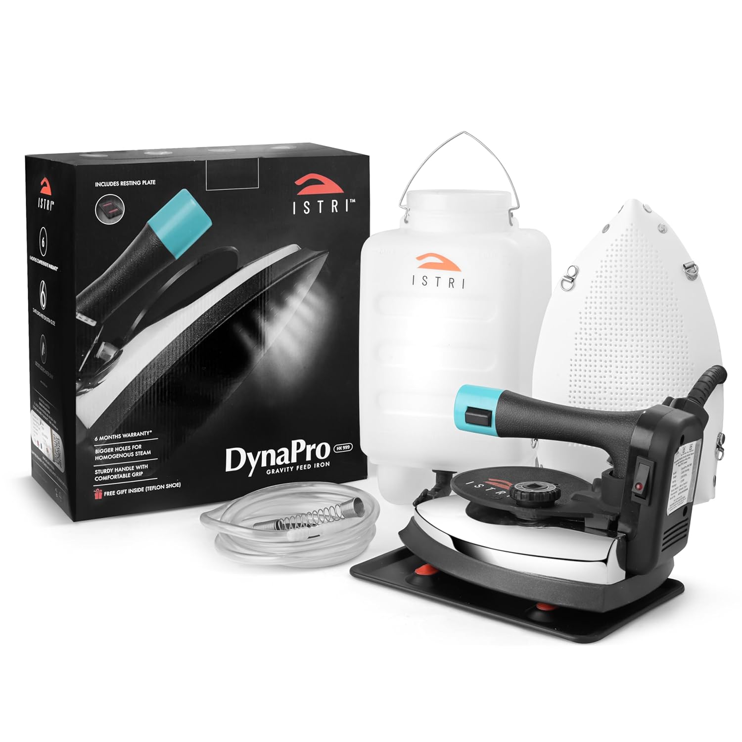 DynaPro Gravity Feed 230V Commercial Steam Iron, 1250W,50Hz with 4.0 L Water Tank,Double ISI Mark,Heavy Duty for Professional Use (Blue)