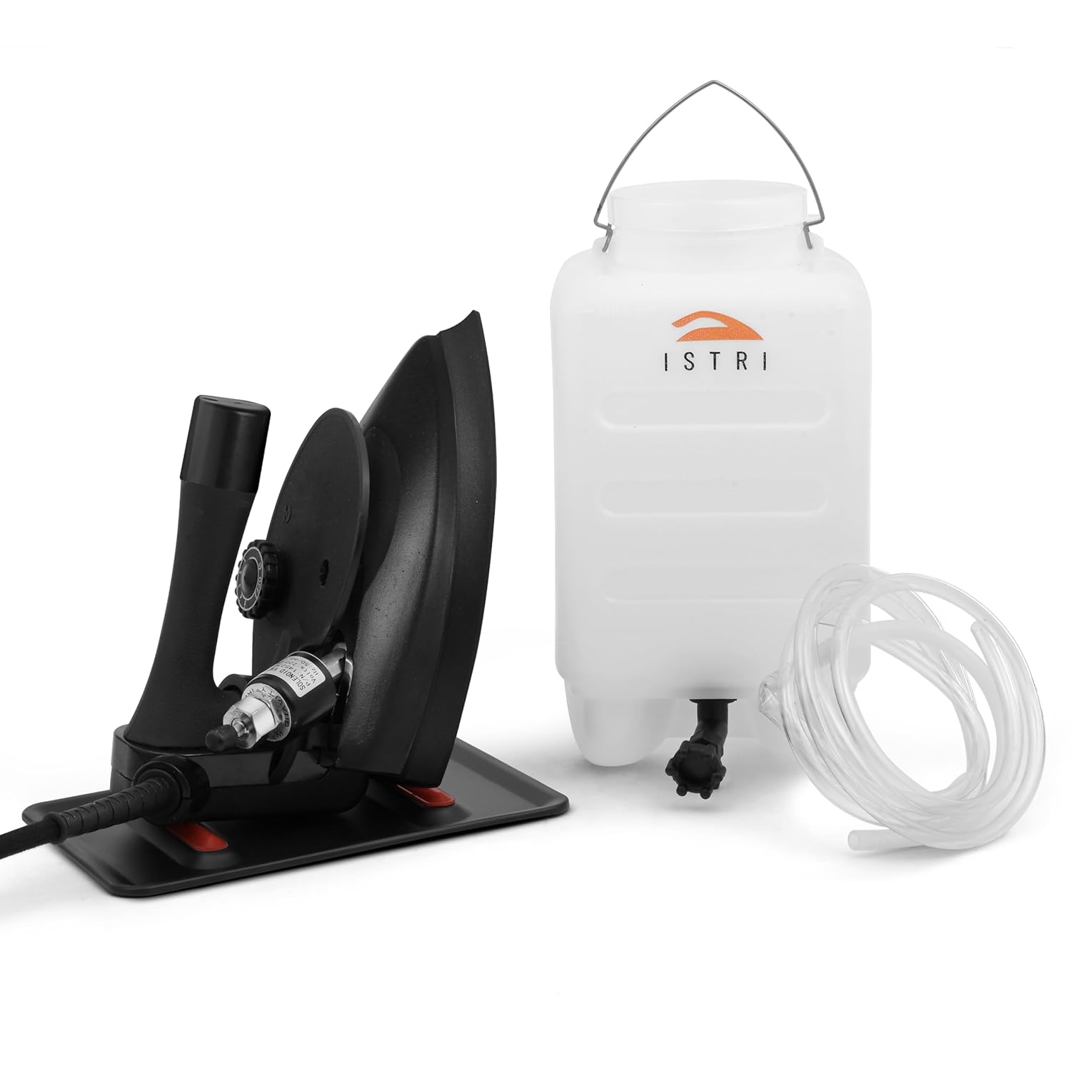 Istri Charcoal Black 230V Commercial Steam Iron,1250W,50Hz with 4.0 L Water Tank,ISI Mark,Rest Pad,Heavy Duty for Professional Use (Black) (1250W)